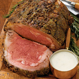 Prime Rib with Garlic and Blue Cheese Dressing