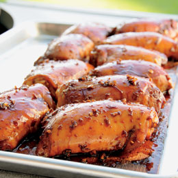 Cedar-Planked Chicken Thighs with Soy-Ginger Glaze