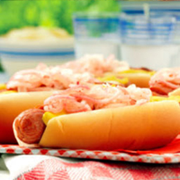 Tube Steaks with Pickled Onions